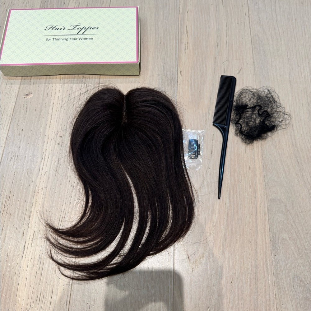 Dark Brown Clip-In Top Piece for Women - Natural Look Hair Thickener - Picture 7 of 8